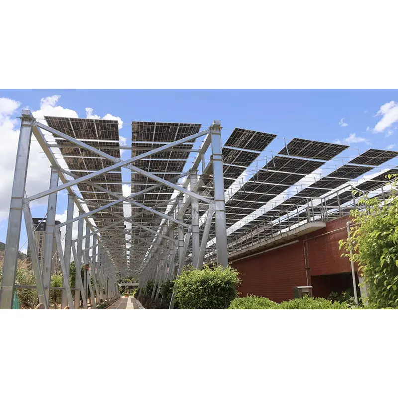Sistema de montagem solar de poste duplo terrestre