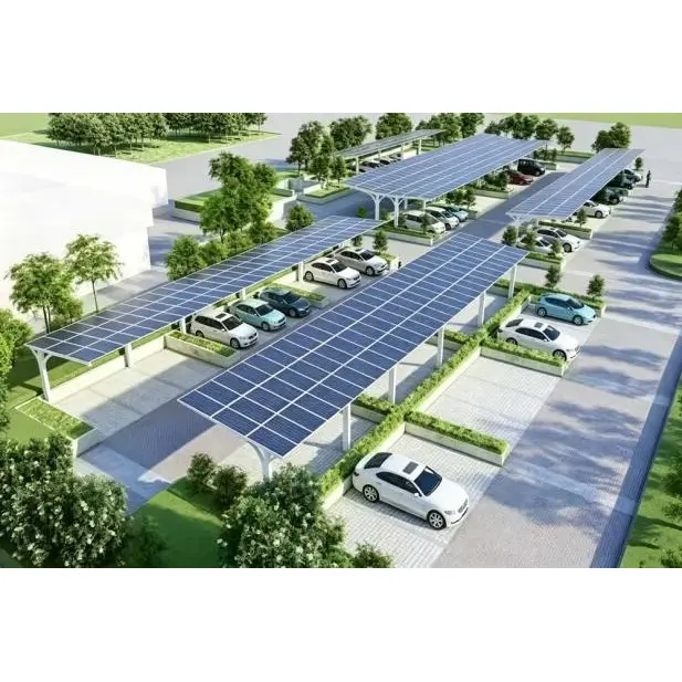 Sistema de montagem solar para garagem