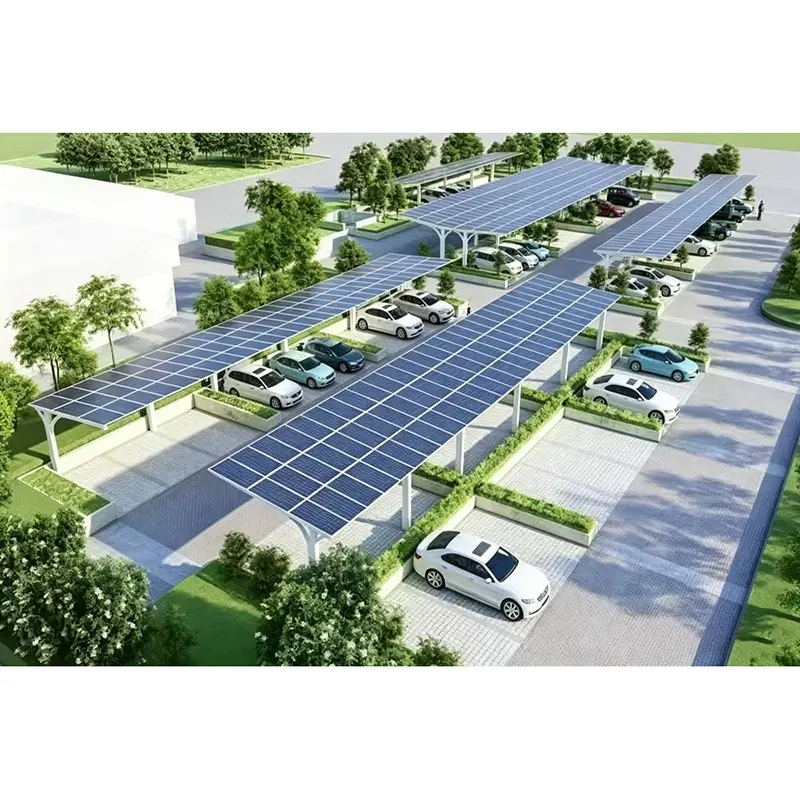 Sistema de garagem solar de tubo quadrado
